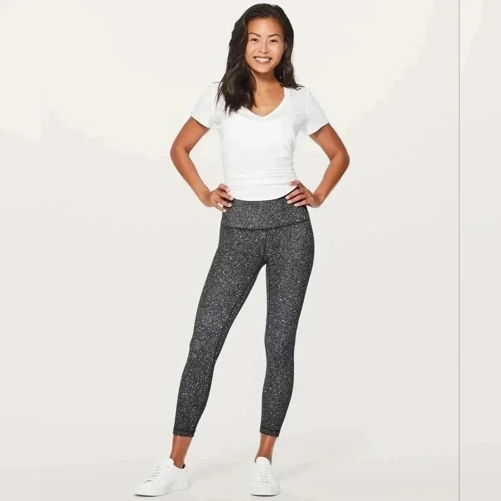 Lululemon Align Pant II (25")Luminesce Splatter Ice Grey Black